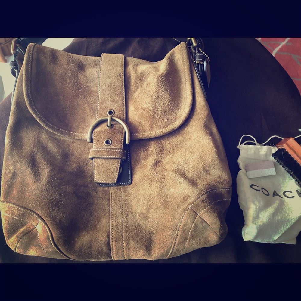 Coach Suede crossbody/shoulder bag